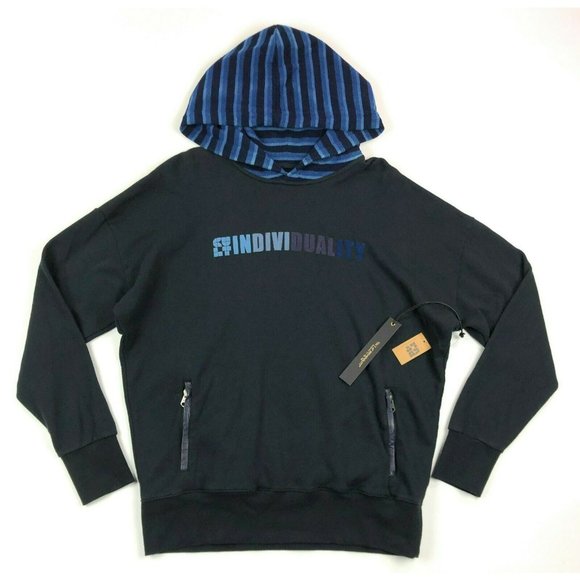 Cult of Individuality Other - Cult Of Individuality Hoodie Hooded Sweatshirt Black Striped Mens Large Pullover